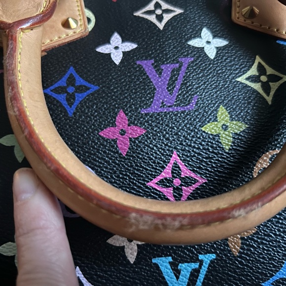 Authentic Louis Vuitton Takashi Murakami Multicolor Monogram Alma Black FL1023 - Picture 6 of 16